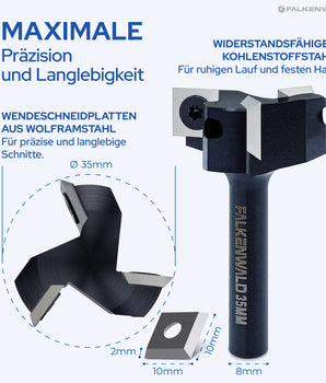 Planfräser für Oberfräse Ø 35 mm für Holz