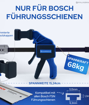 Einhandzwinge 2er Set für Bosch Führungsschiene