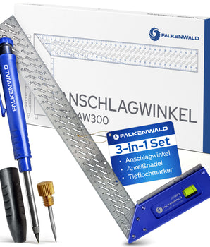 Anschlagwinkel 300mm inkl.Tieflochmarker + Anreißnadel
