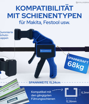 Einhandzwinge 2er Set für Führungsschiene Universell